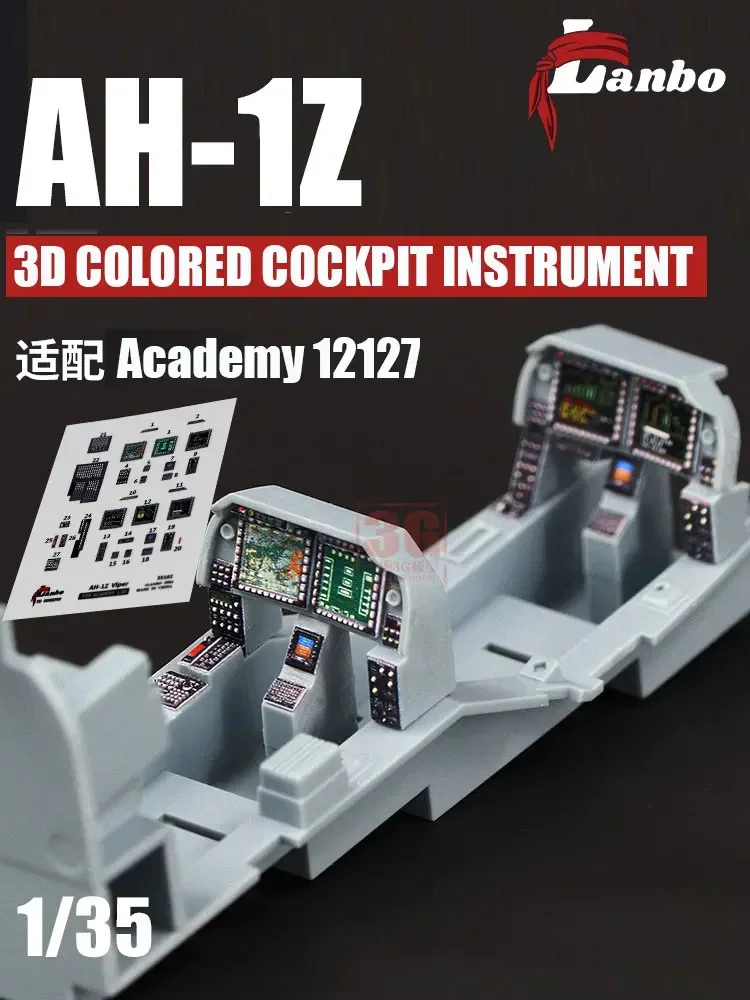 Lambo 3D Color Cockpit Instrument 35102 AH-1Z Helicóptero Adaptado para Academy 12127 Escala 1/35