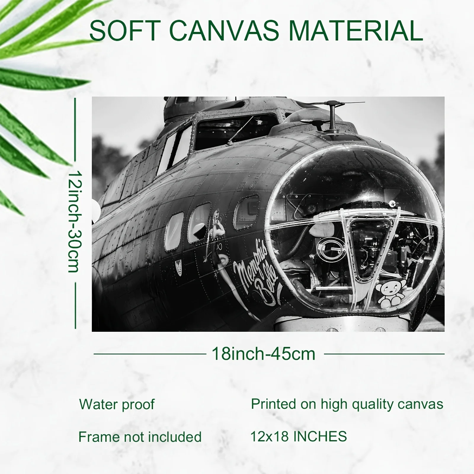CIFBUY Vintage B17 Manchester Belle Airplane Wall Decor Aluminum Wall Art Waterproof Durable Metal Print For Home Bar Cafe Resta