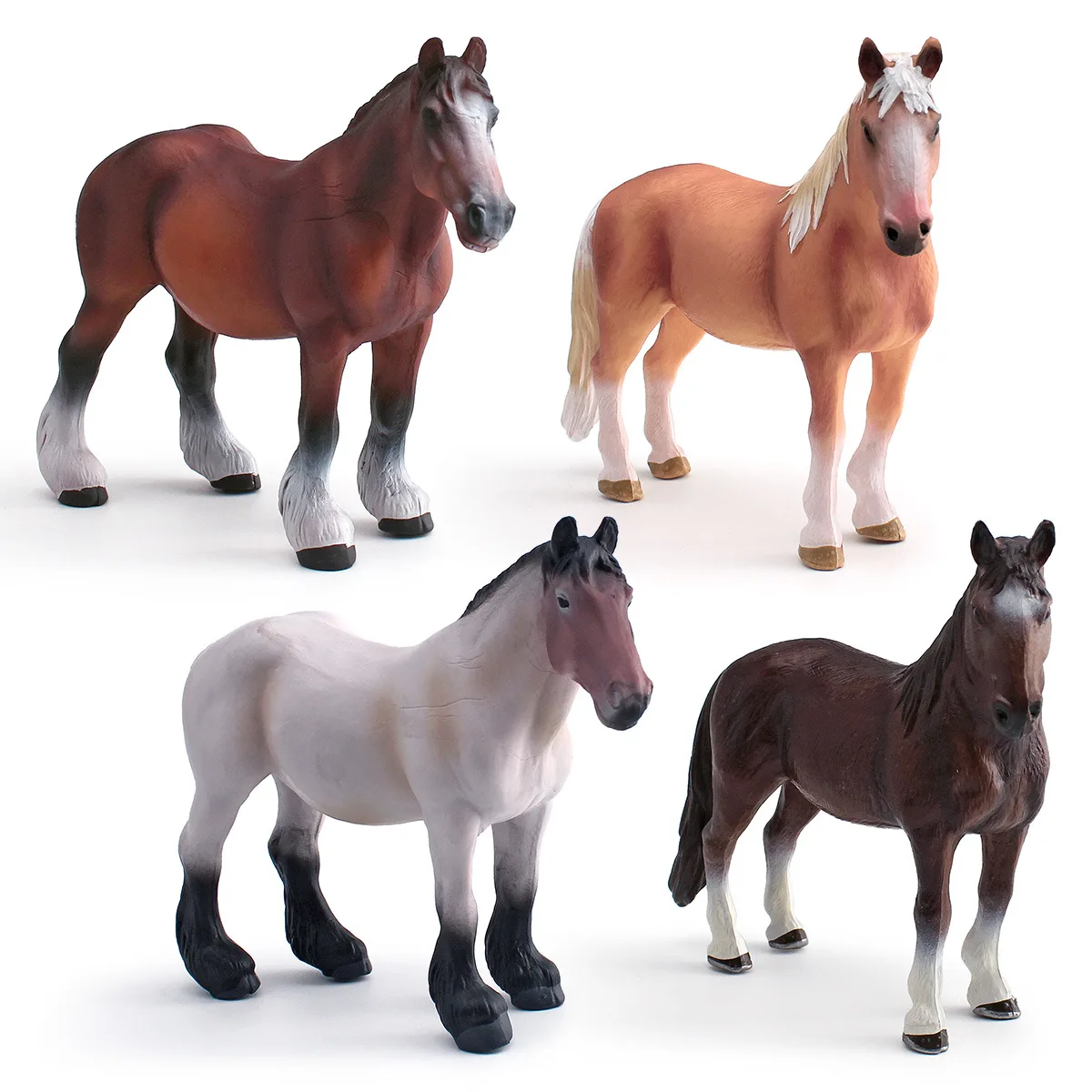 

Cross-border simulated wild horse model children's cognitive toys Dutch heavy-drawn stallion Tennessee Walker mare ornaments toy