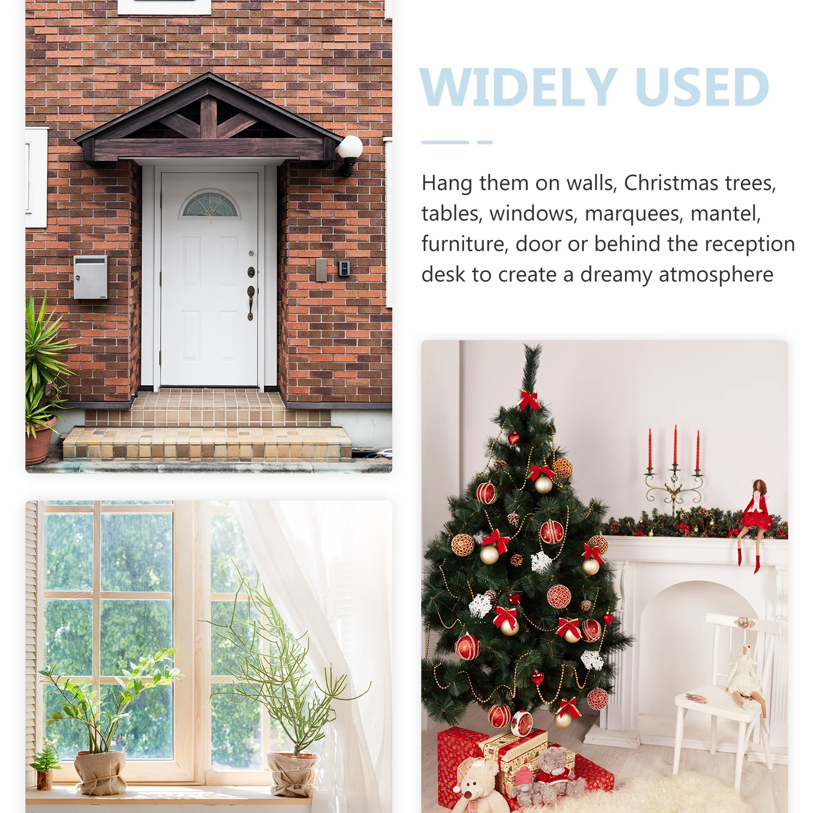 

4Pcs Christmas Snowflakes Bell Hanging Garland Festive Indoor Party Decor Reusable Paper Bunting Christmas Garlands