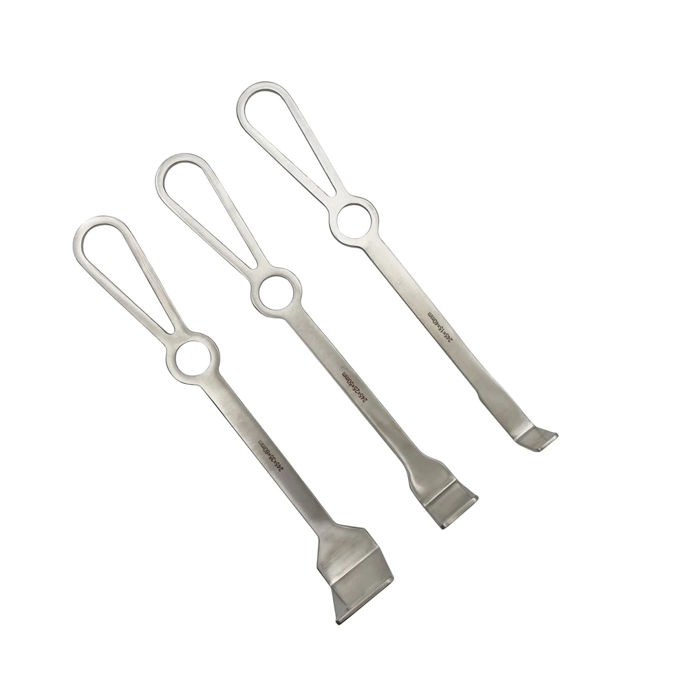 QSWTITAN 3Pcs/Set Flat Hook Bone Retractors Autoclavable Reusable Orthopedic Veterinary Surgical Instruments Stainless Steel