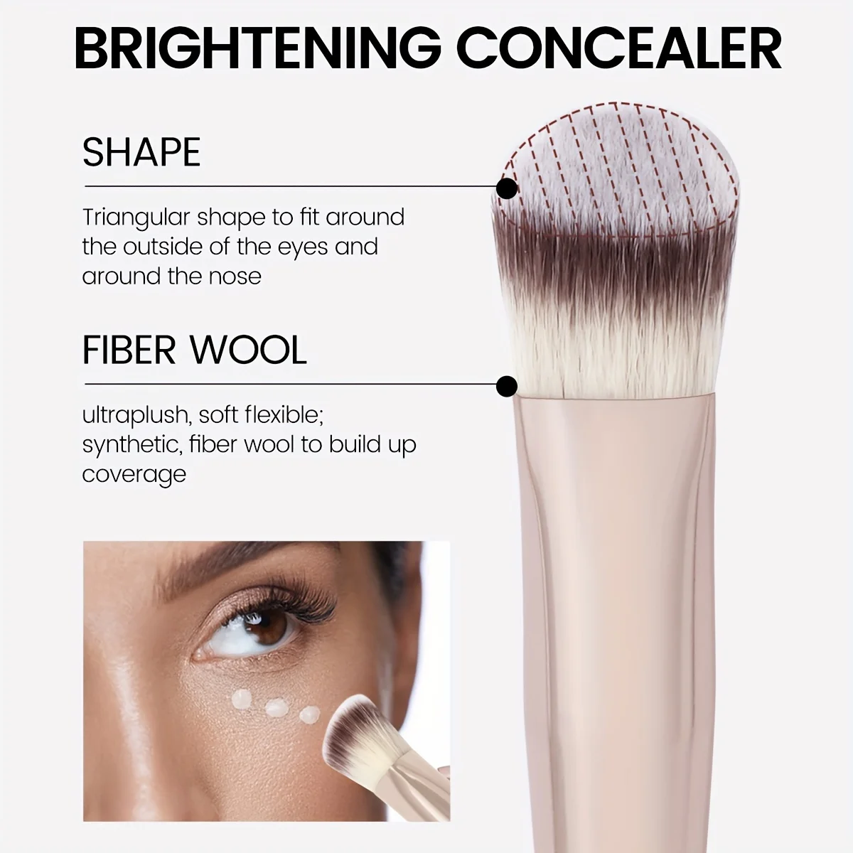 Premium-Concealer-Pinsel, dreieckiger Pinselkopf, weiche synthetische Borsten, hautfreundlich. – Detail 5