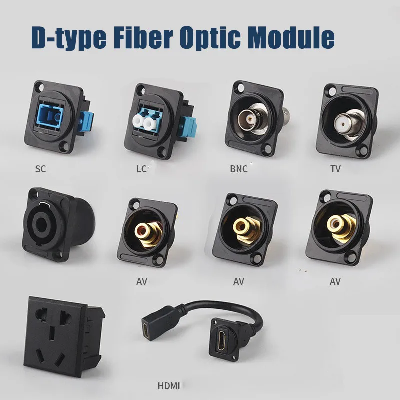 D-type Fiber Optic Module HDMI SC LC Audio and Video TV Network Modules Industrial Grade HDMI SC UPC Socket