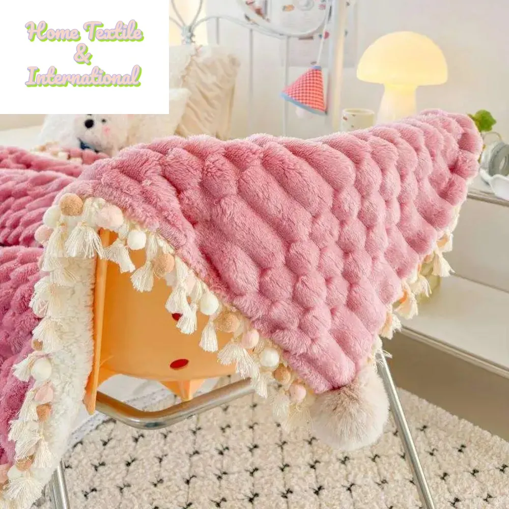 Home Textile Lamb Wool Sofa Leisure Blanket Double Sided Coral Fleece Warm Wool Blanket Travel Multifunctional Towel Blankets