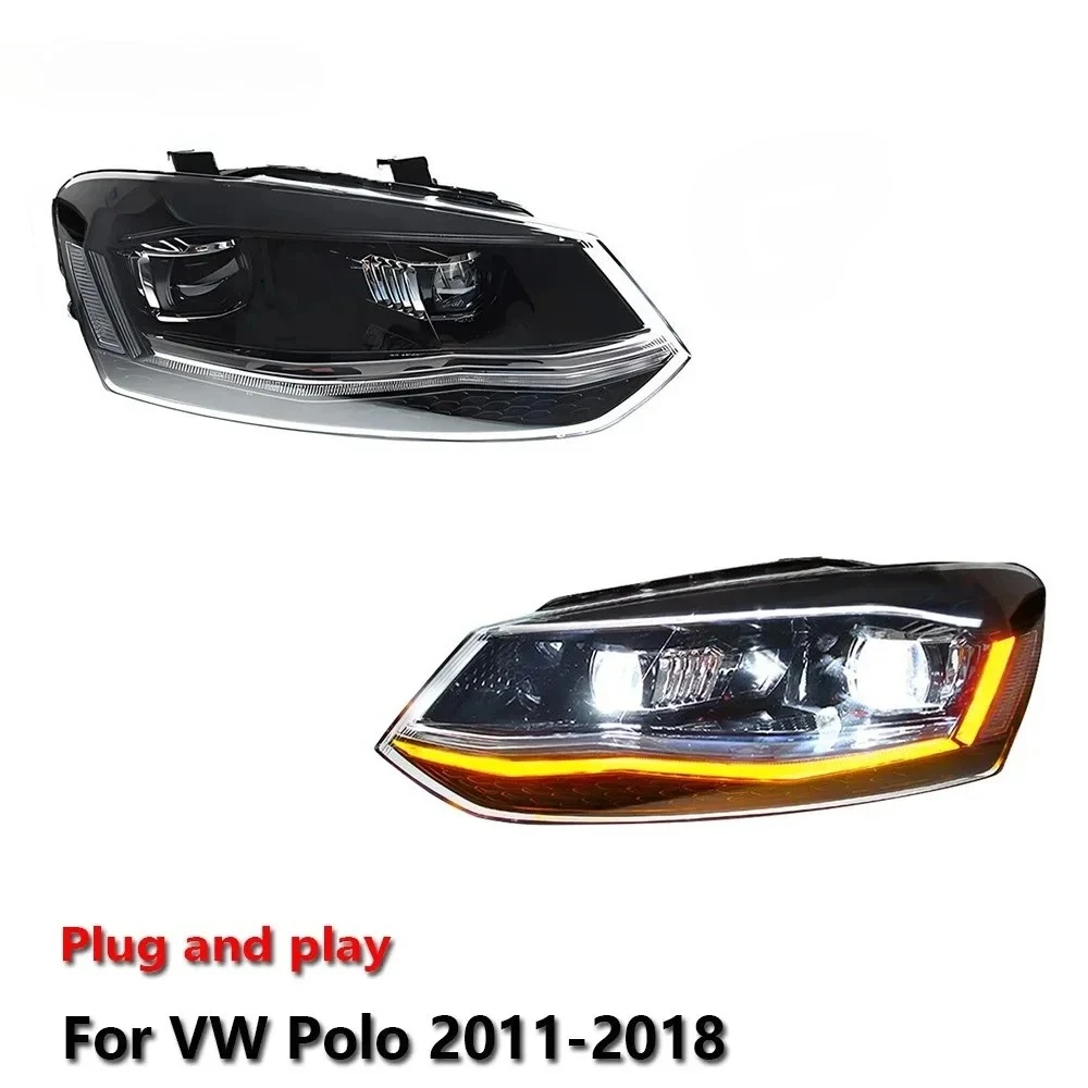 

Car LED Headlight Accessories Auto lightling For VW Polo 2011-2018 DRL Brake Turn Signal Lamp Plug and Play