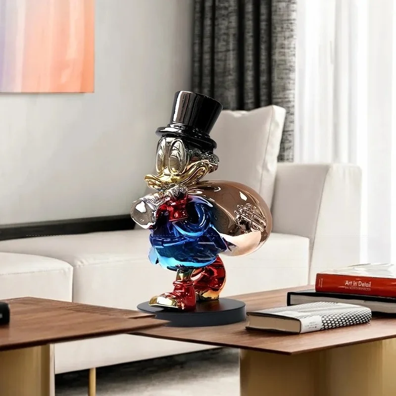 Modern simple light luxury trend electroplating rich duck back money bag sales office hotel club hall table sculpture