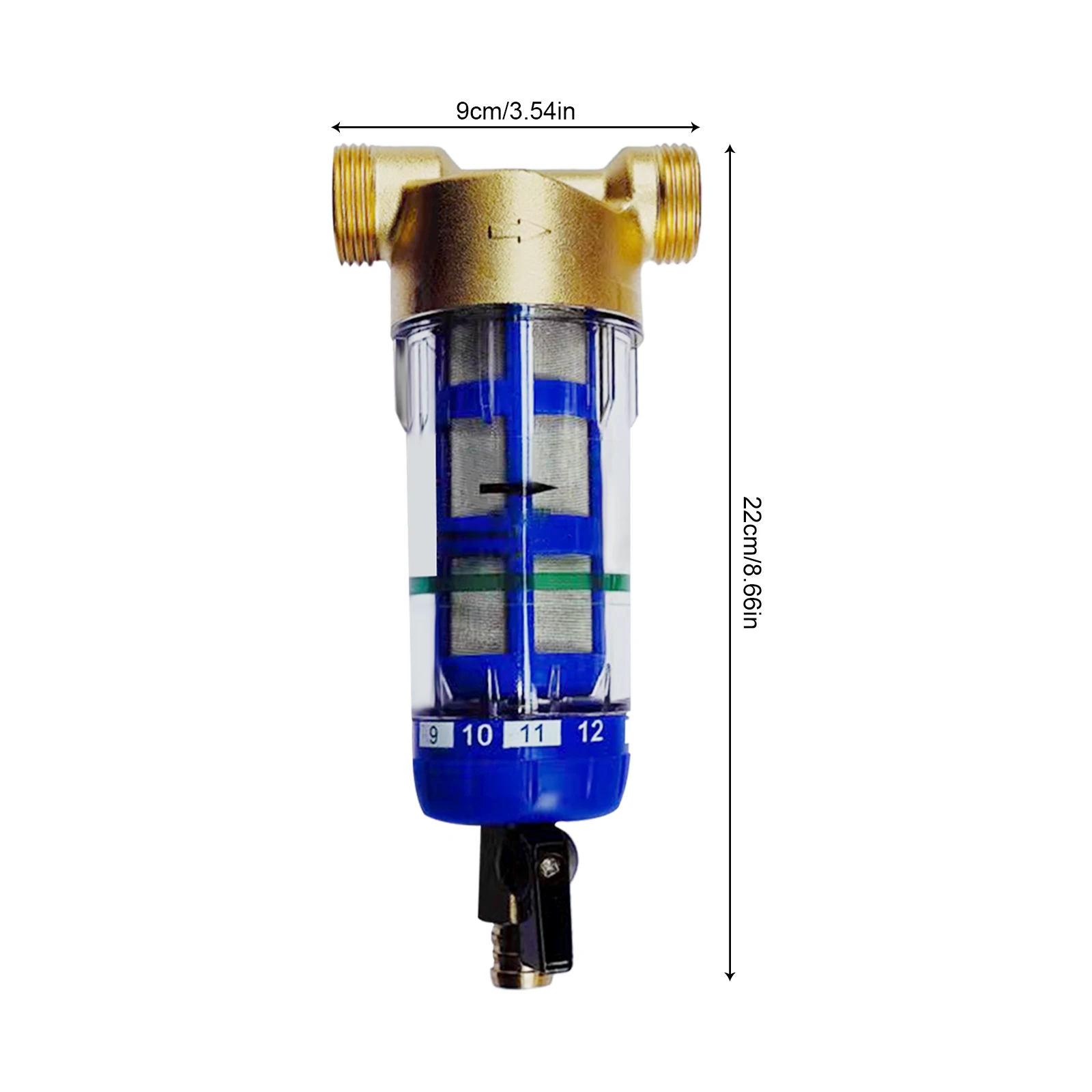 Filtro per l'acqua del sedimento del sistema di filtraggio dell'acqua con rotazione a rete per uso domestico 1/2 pollice