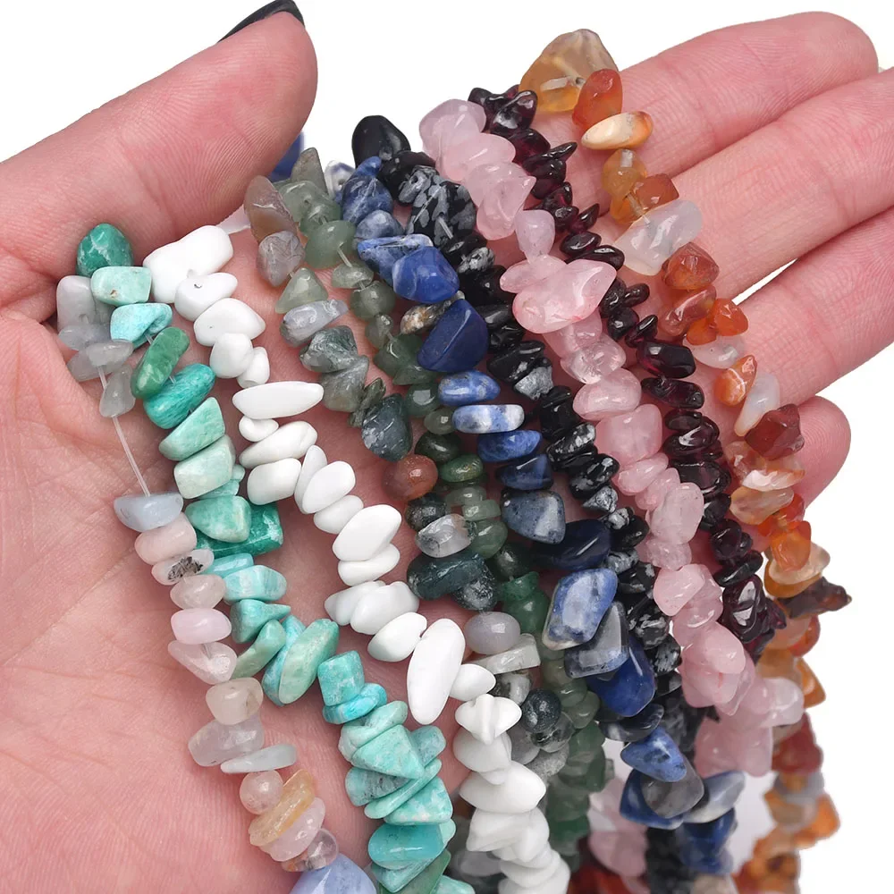 16 inch Natural Stone Beads Chips Beads 5-8mm Irregular Crystal Agate Gravel Beads Diy Bracelet For Jewelly HK058