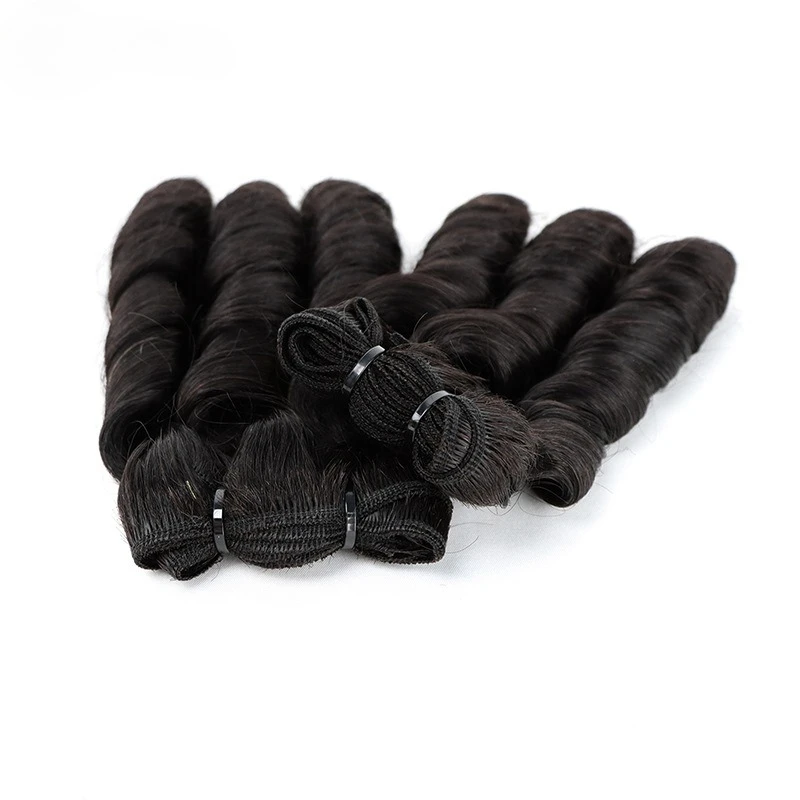 12A 더블 드로운 인모 번들 루즈 바디 푸미 웨이브 내추럴 블랙 브라질리언 인모 번들 버진 헤어 100g/개