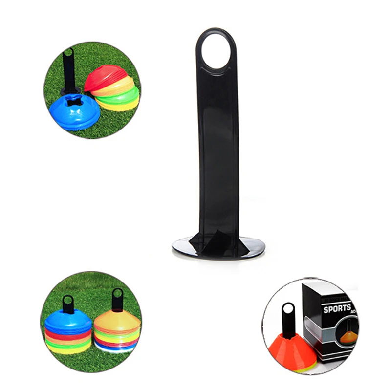 （Summer6）Soccer Training Cones Holders Sports Mark Disk Plastic Disc Storage Rack Sign Racks Stands Barrier Bracket Black