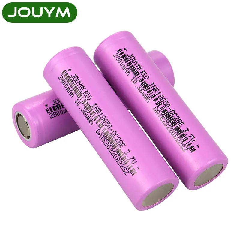 

JOUYM 18650 battery 2800 mah 3.7 v high current batteries Inr18650 dc28e high discharge 30 a power bateria cell