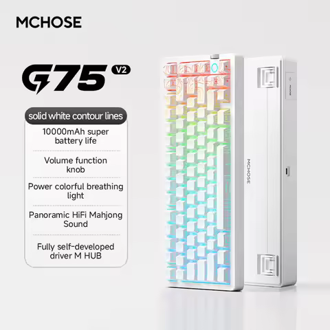 Gaming Mechanical Keyboard MCHOSE G75 V2 RGB 2.4G Connection Hot Swappable RGB Gasket Structure PC