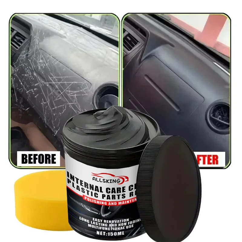 Multi-purpose automotive interior renovation wax plastic parts repair agent, tire protection agent, whitening agent, sponge