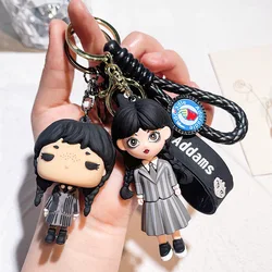 Horror Wednesday Addams Keychain Addams Family Movie Role Model Pendant Keyring cosplay Addams Doll Key chains Gifts New