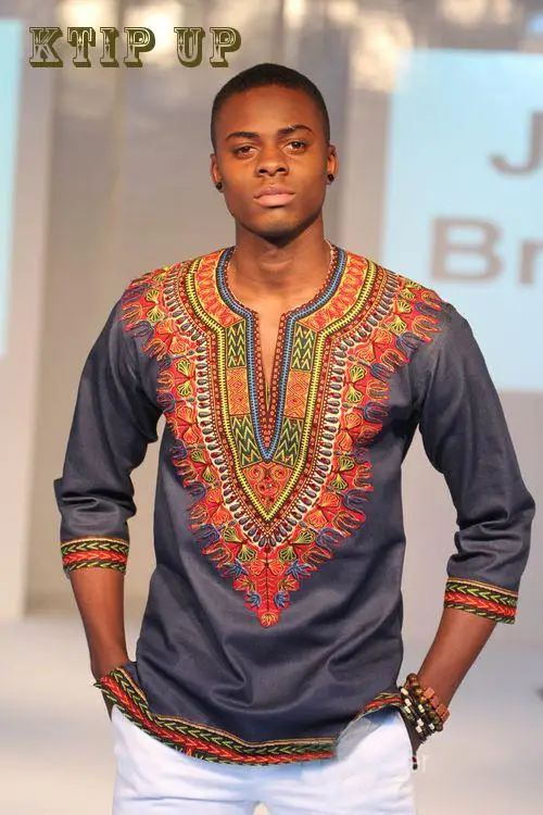 Afrikanisches Langarmshirt für Herren, unregelmäßiger Druck, Dashiki-Modeoberteile, traditionelles muslimisches T-Shirt, arabische Kleidung, Herbst