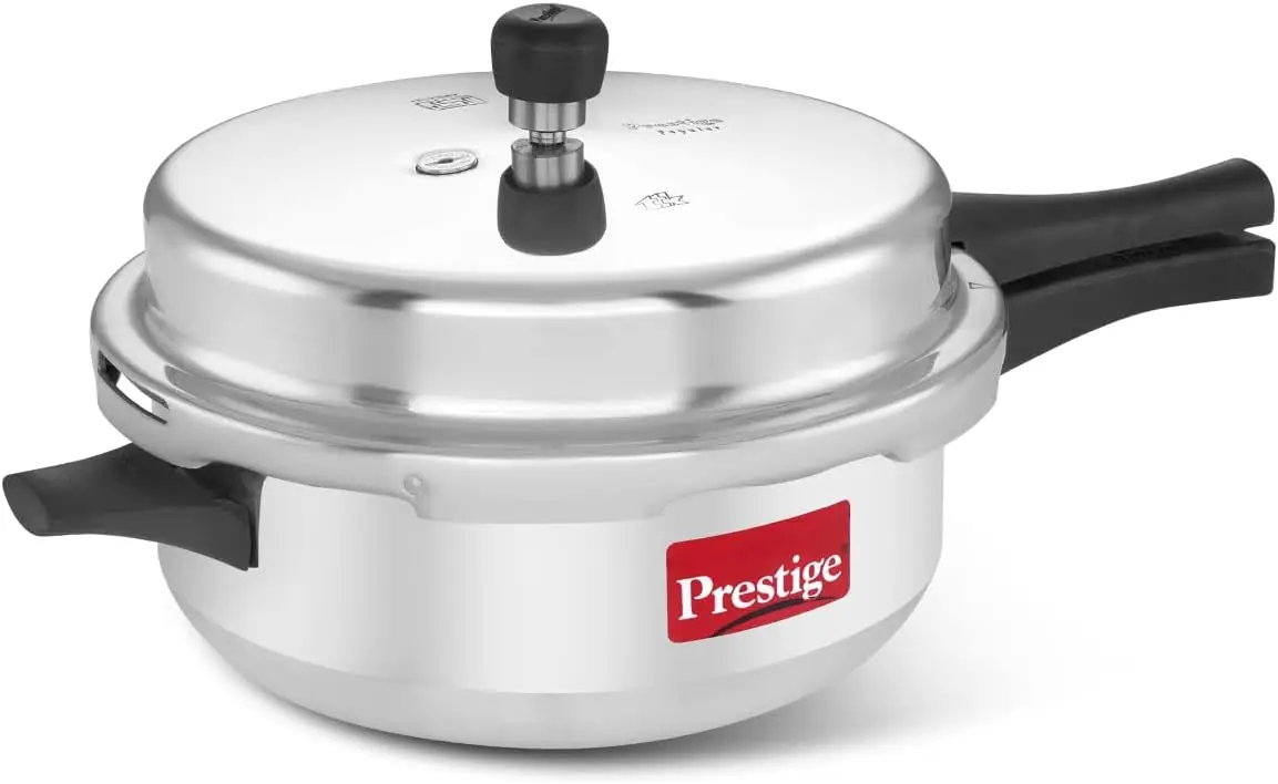 

6-Liter Silver Pressure Cooker with Safety Features, ISI Certified for Long Life