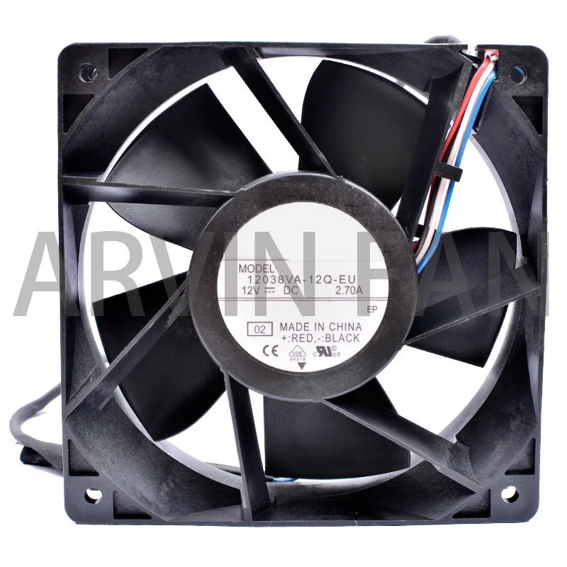 

12038VA-12Q-EU 12cm 120x120x38mm 120mm Fan DC12V 2.70A Chassis Server High-volume Cooling Fan