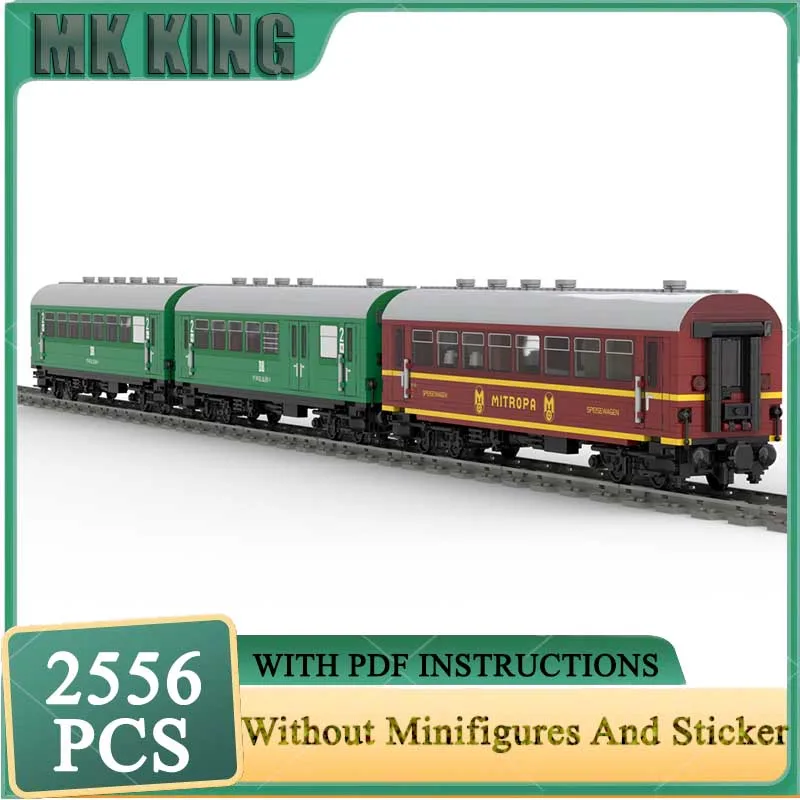 

Railway Train Moc Building Blocks Coaches 4-axle of the Deutsche Reichsbahn Model DIY Assembly Construction Christmas Toy Gifts