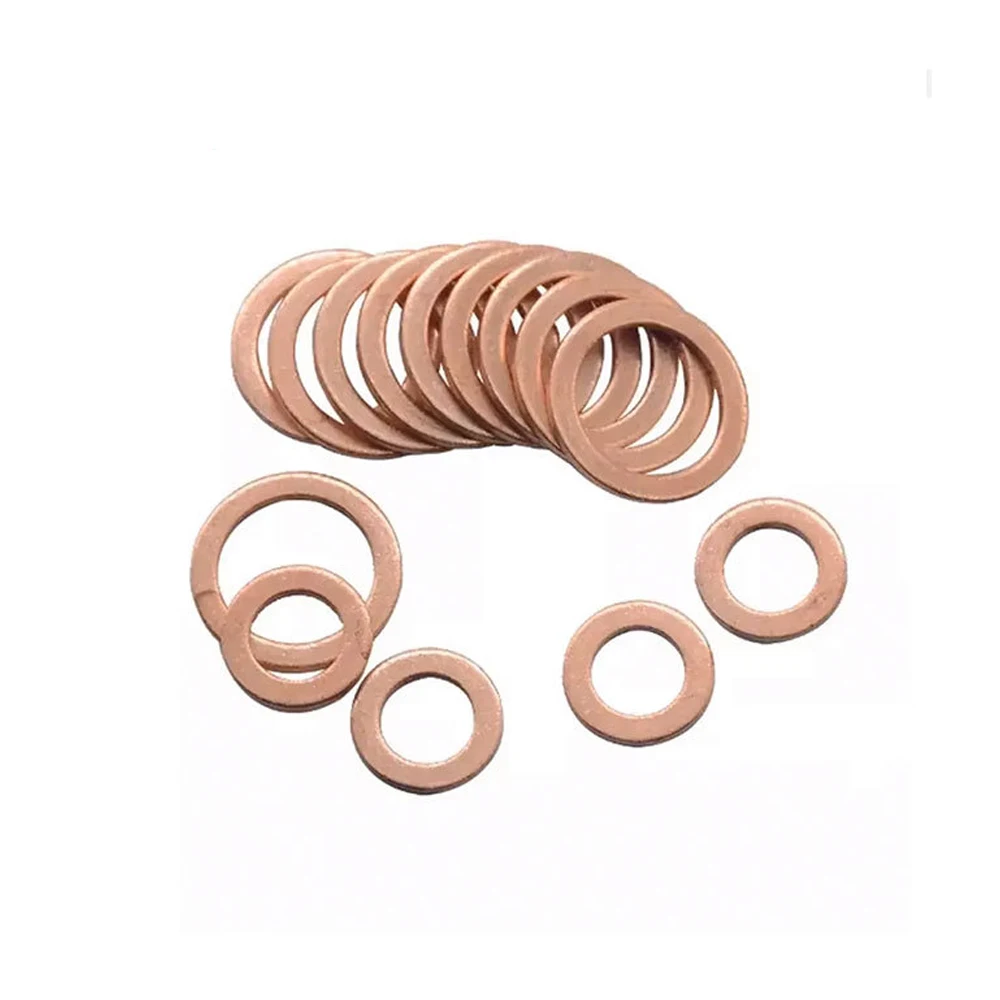 200-teiliges Kupfer-Unterlegscheiben-Sortiment, Kupfer-O-Ring-Dichtung, Öldichtung, Flachring, Kupfer-Dichtungsscheiben für Hardware- und Sanitärreparaturen – Detail 5