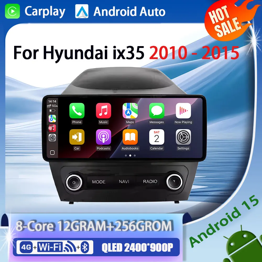 Android 15 Carplay Auto Für Hyundai ix35 2010-2015 Auto Radio Player Multimedia Stereo Navigation Kopf Einheit 360 Kamera GPS