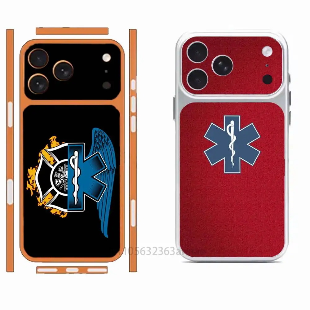 EMT EMS Ambulance Repeatedly Pasted For iPhone 17 Pro ProMax Back Sticker Cover