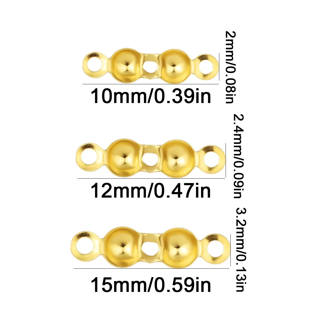 100Pcs 2/2.4/3.2mm Stainless Steel Bead Tips Calotte Ends Clamshell Knot Cover Cord Ends Crimp Bead Cover Wholesale Jewelry