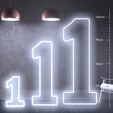 대형 네온사인 76cm 100cm LED 숫자 조명, 생일 축하 파티 장식, 스탠드형 및 벽걸이형 가능