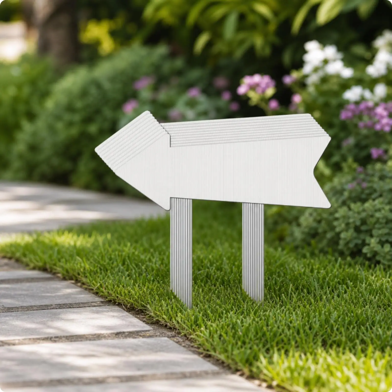 Waterproof Plastic Corrugated Lawn Sign Arrow Directional for Outdoor Event Signage DIY Customizable Both Sides with Stakes
