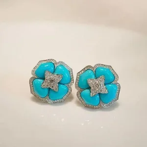 8ベストセールスシルバーターコイズイヤリング-7