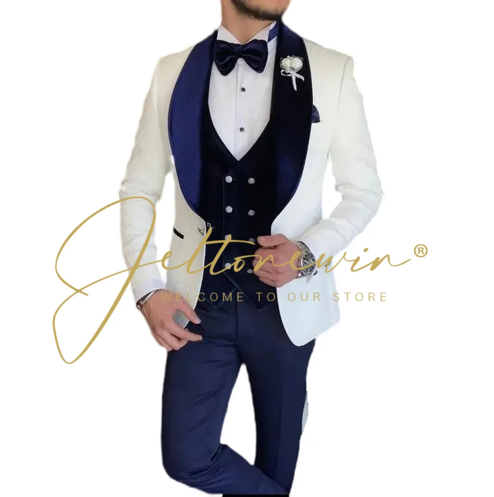 

2024 Men's Suit Groom Tuxedos Prom Wedding For Men Slim Fit Groomsmen Formal Suit For Men Slim Fit 3pcs (Jacket+Pants+Vest)