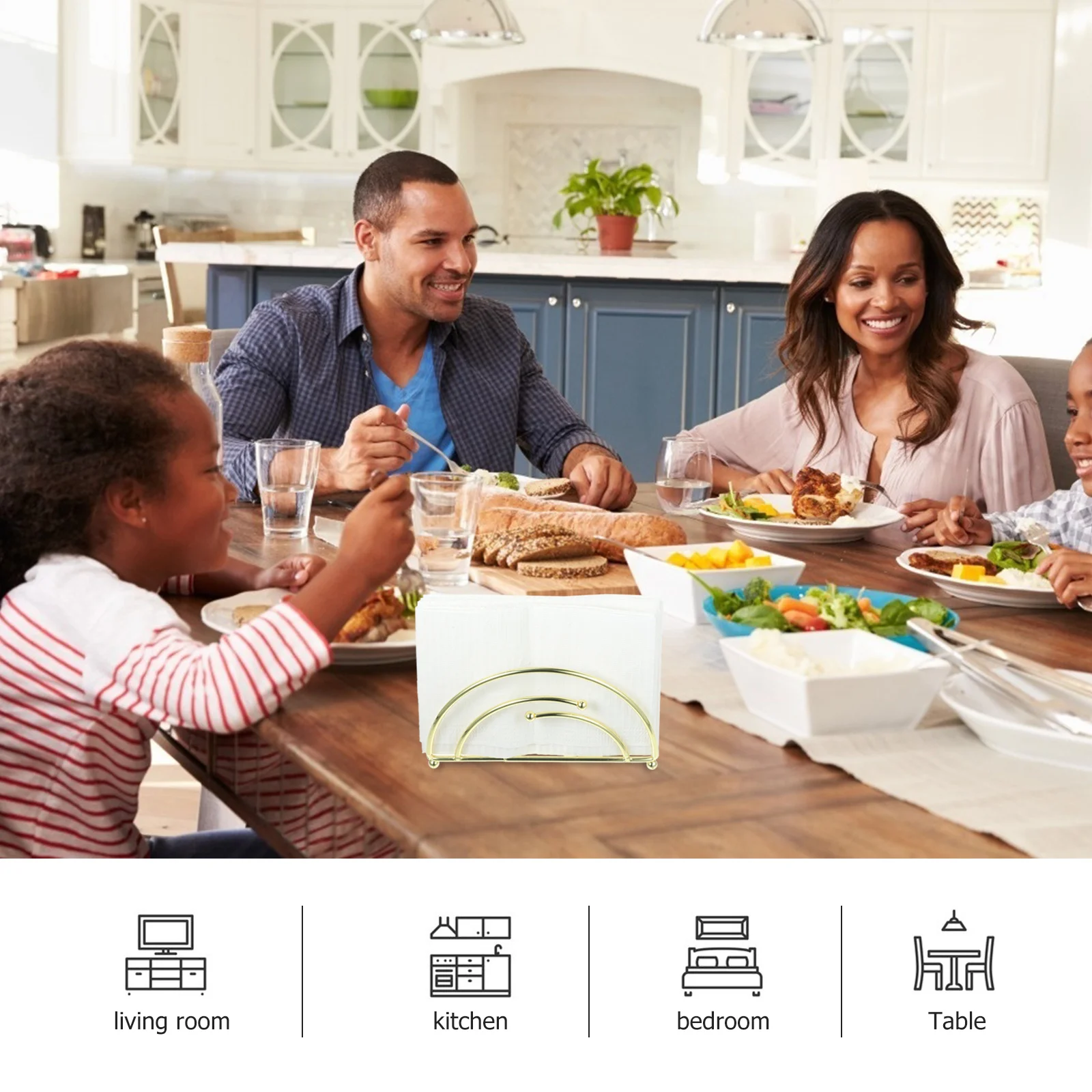 

Hollow Metal Napkin Holder Rustic Decorative Table Stand Napkin Storage Rack for Kitchen Restaurant Party Use Wall Record Holder