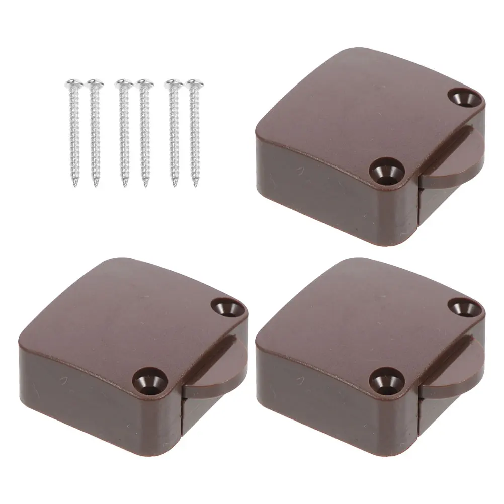 

3 pcs Auto Reset Door Control Switch Sensitive Touch Button Durable Abs Copper For Wardrobe Pantry Closet Light Switches