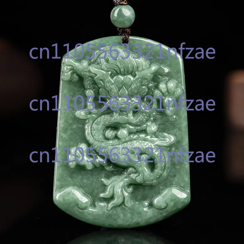 

Natural Grade A Jade Jadeite Dragon Loong Animal Amulet Pendant Men Women Gift