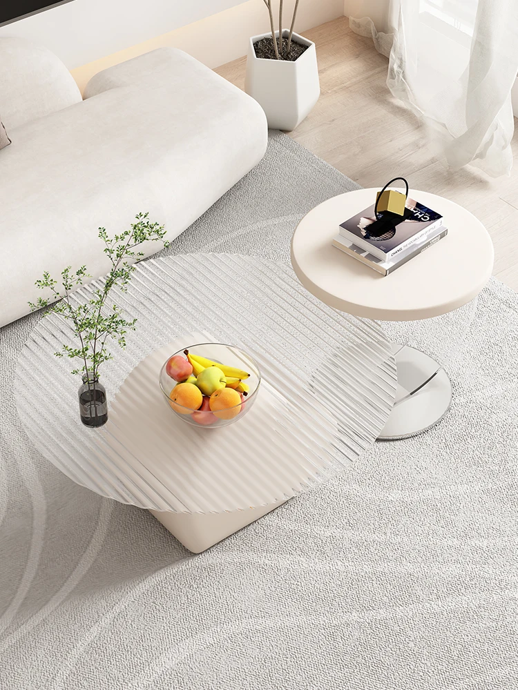 Living room household small apartment special-shaped heart-shaped glass balcony small tea table