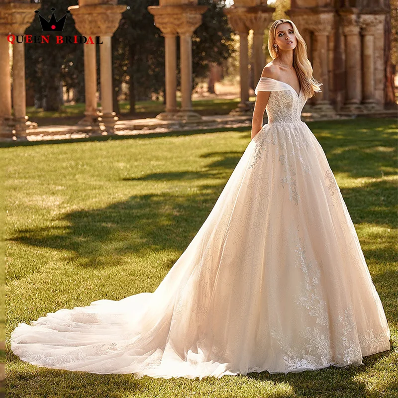 

Elegant Off Shoulder Wedding Dresses 2024 Appliuqes Lace Backless Floor-Length Bridal Gowns Vestido De Novia Custom Y07H