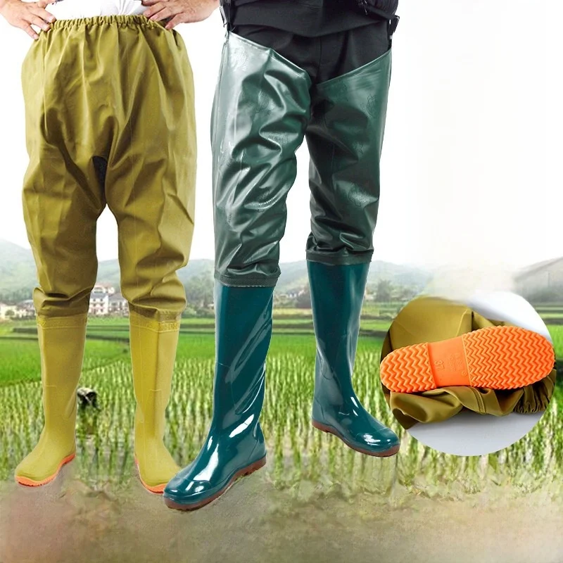 

Водонепроницаемые сапоги для рисовых полей, длинные, выше колена, резиновые, с мягкой подошвой, для рыбалки, полувысокие, унисекс