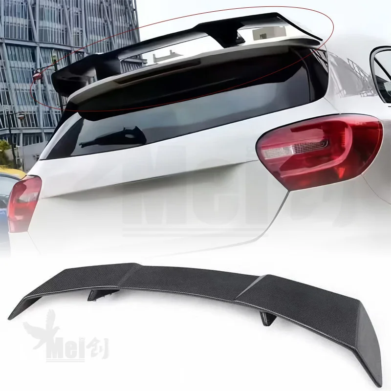 For 2013-2018 Mercedes Benz W176 A-Class A180 A200 A260 A45 Carbon Fiber Rear Spoiler Glossy Black Roof Spoiler Decorative Cover