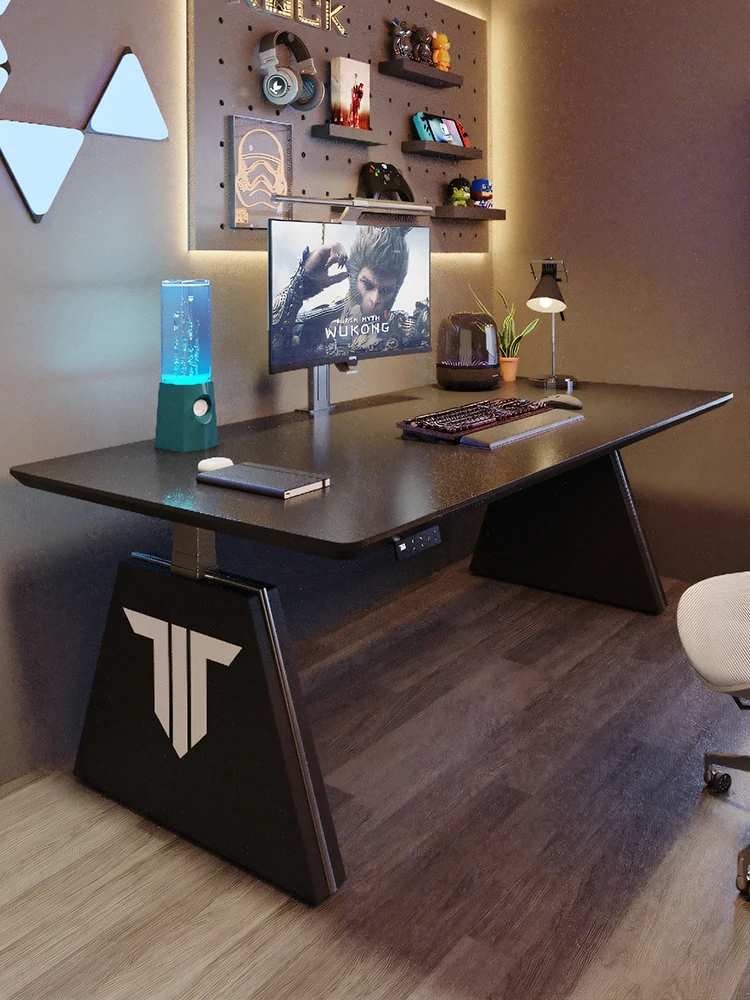 

Electric Lifting Computer Desk Home Desktop Standing Home Black Office E-sports Desk