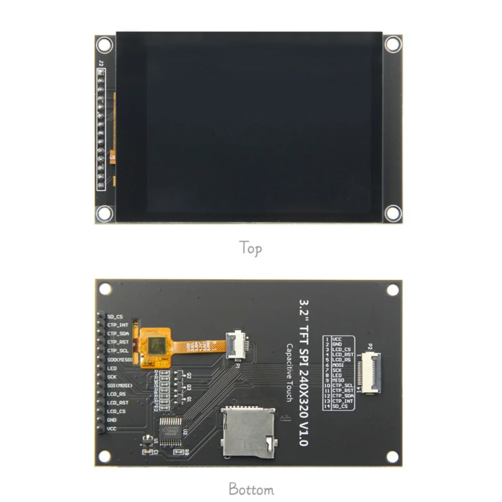 2,8/3,2/3,5 Zoll SPI Serieller Anschluss TFT LCD Kapazitiver Touchscreen-Display-Modul IPS-Version Schwarz – Detail 10