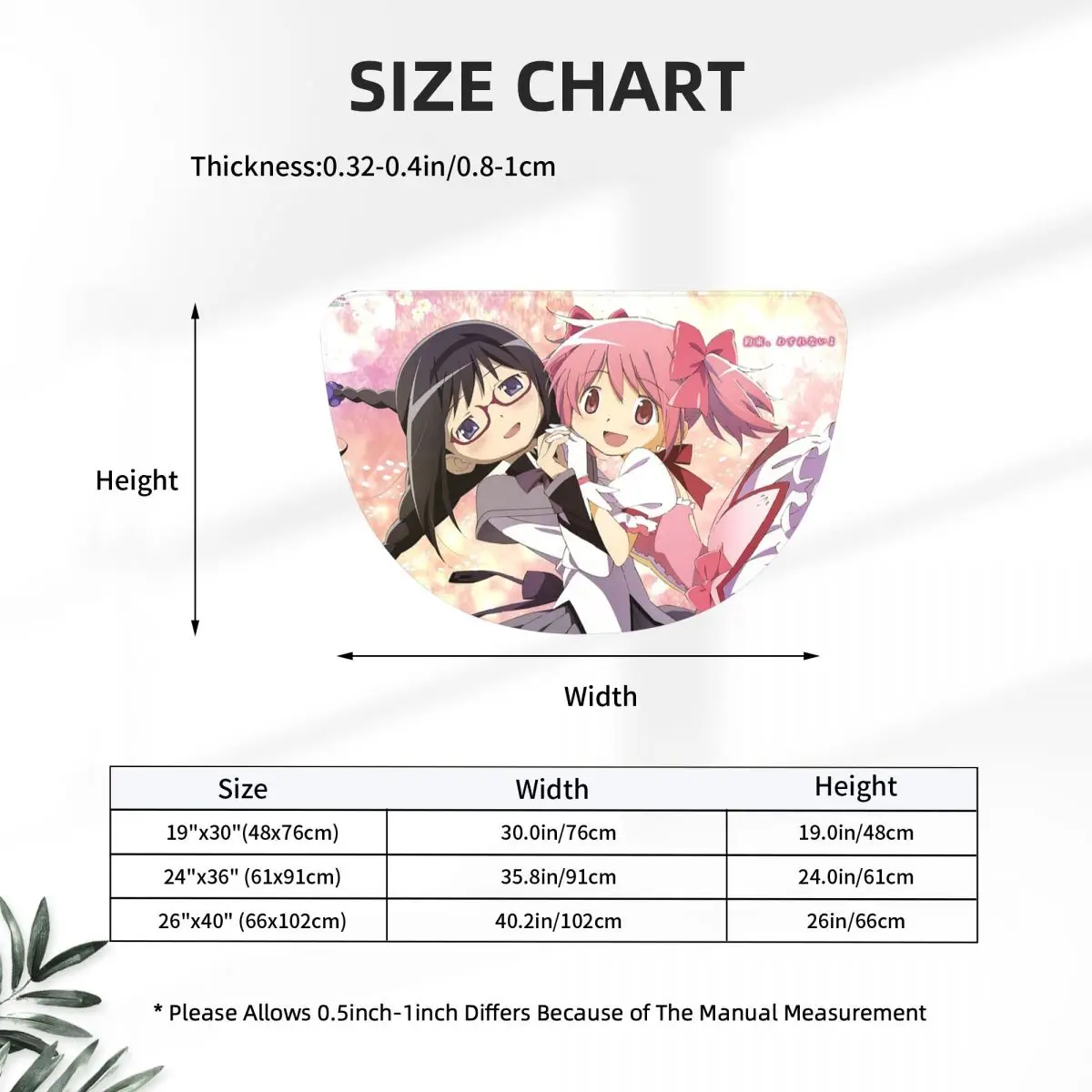 Madoka Kaname Anime Soft Flannel Half Round Doormat Non Slip Bathroom Mat Absorbent Floor Carpet for Living Room