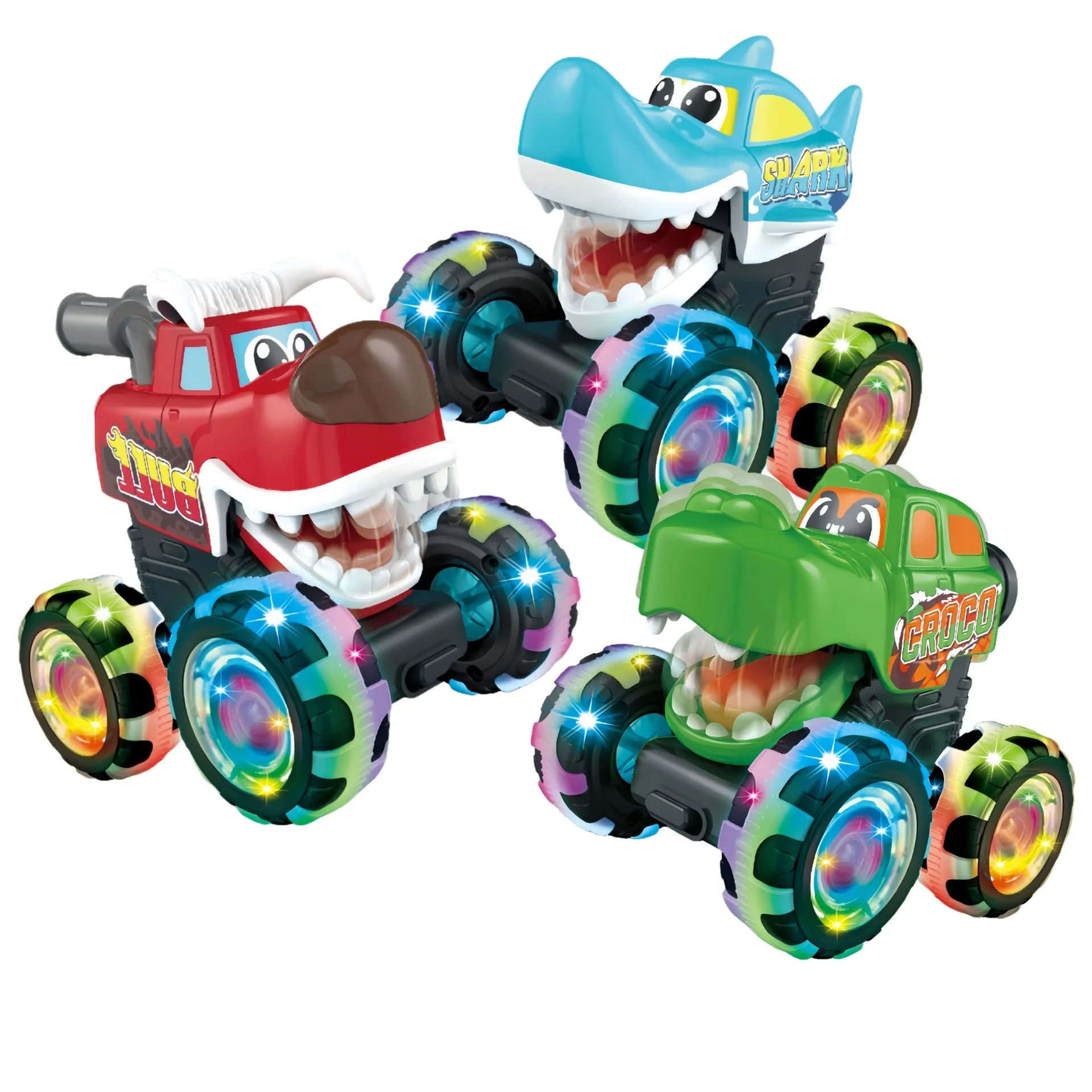 

Press the glowing toy car, inertia sliding wheel light children's gift, cool light inertia toy car