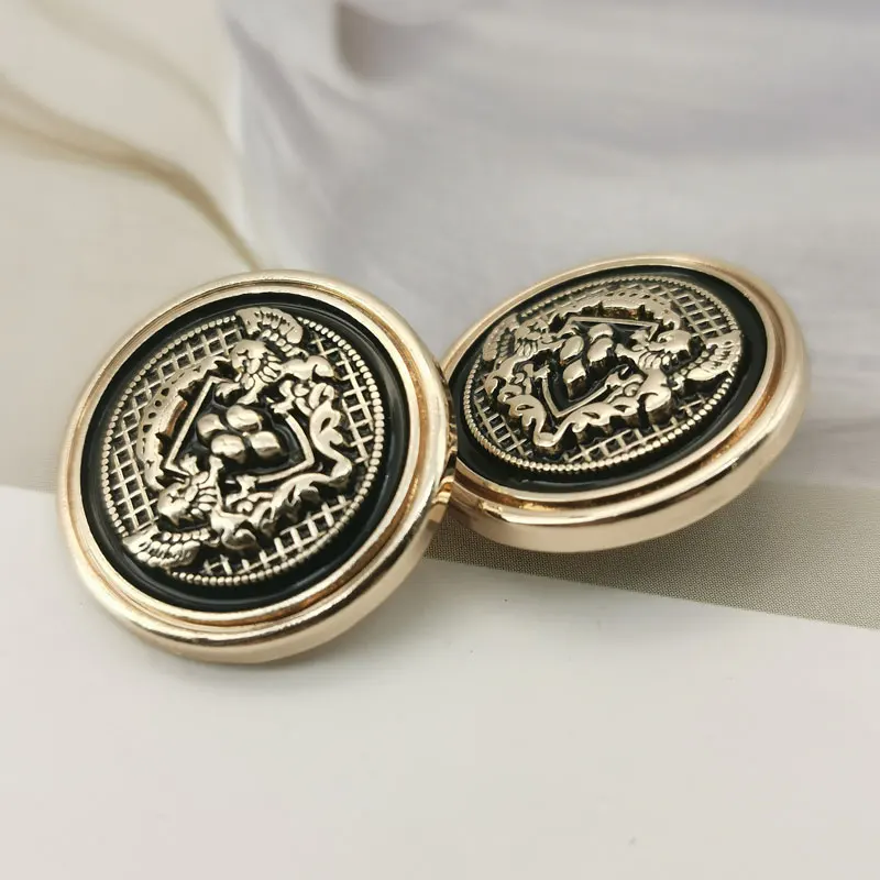10pcs 15/20/25mm Gold Luxury Metal Buttons For Clothing Sewing Button Accessories Decorative Wholesale DIY Crafts Supplies New