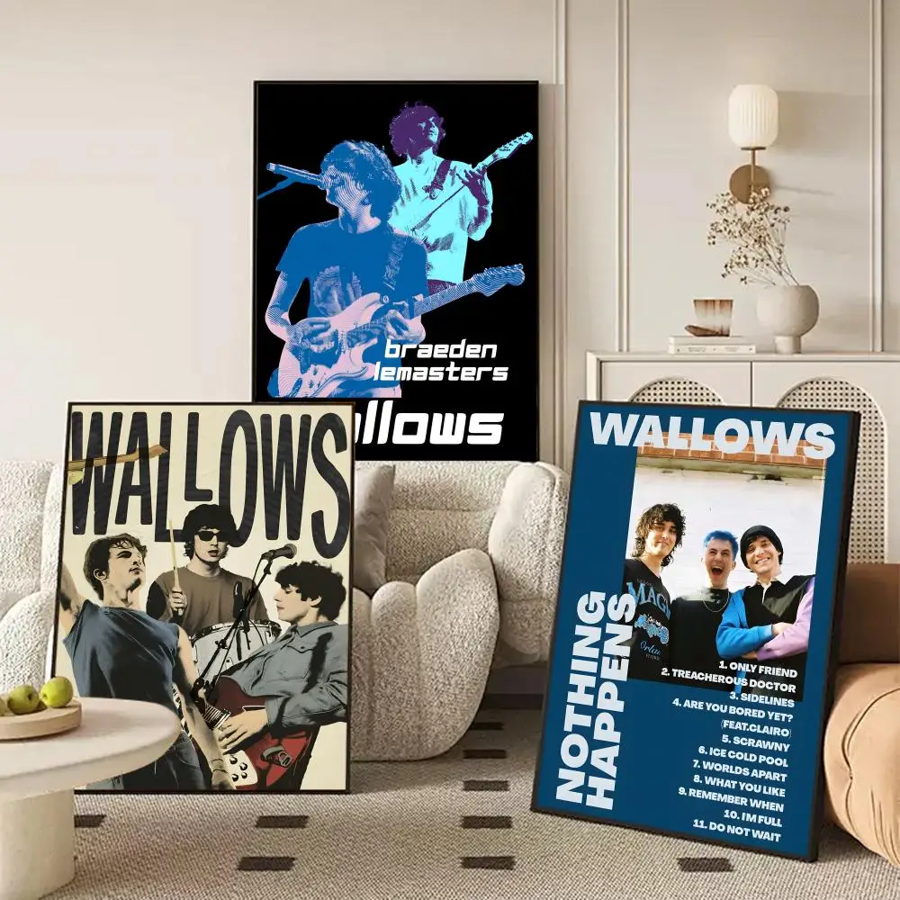 Band W-Wallows Poster Waterproof Self-Stick Wall Art Stickers, Removable Wall Decor for Living Room and Bedroom