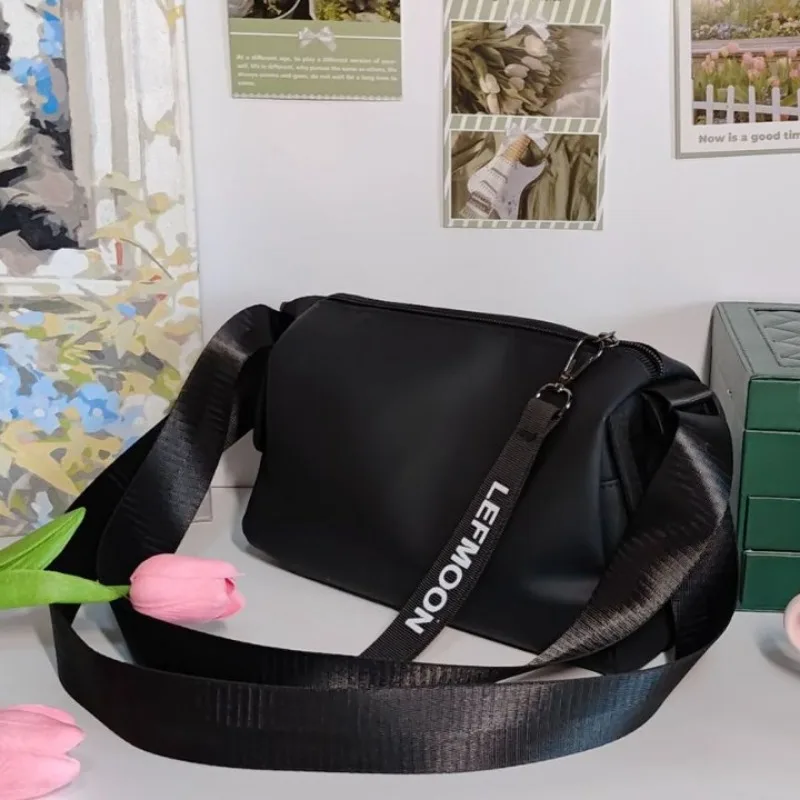 1/2PCS Bag Solid Black Printed Webbing Quick-release Buckle Wear-resistant PU Casual Small Shoulder Bag for Men Commute Sports - view 3
