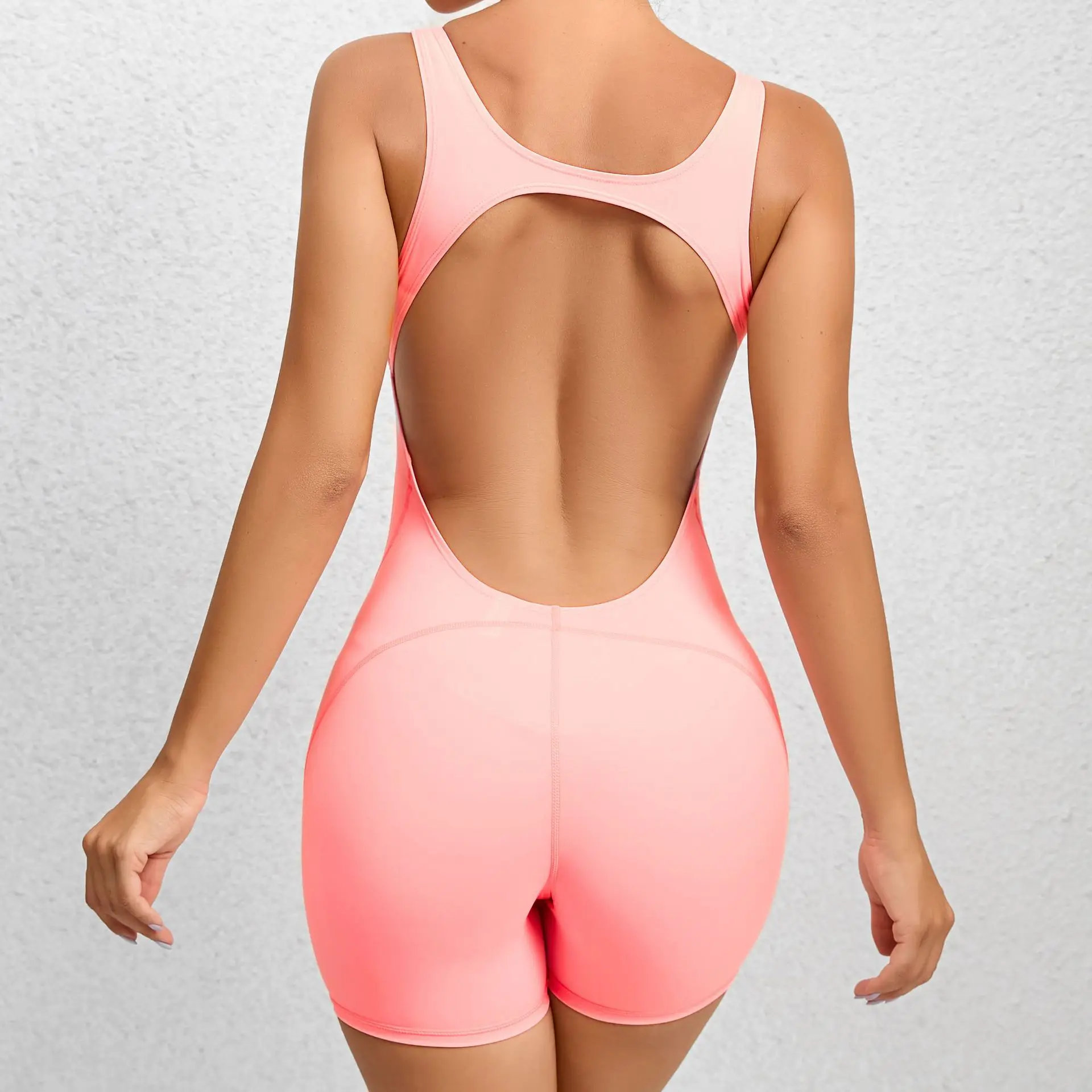 Seamless Yoga Jumpsuits Sports Fitness Hip-liting Nude Feel Training Dance One-piece Workout Gym Shorts Tracksuits for Women