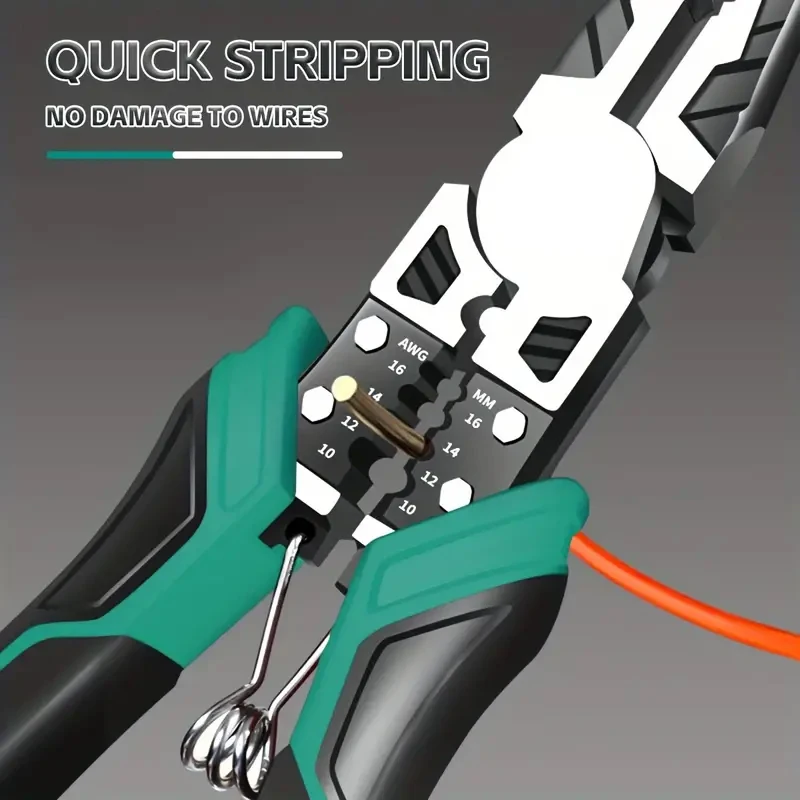Industrial Multifunction Labor-Saving Tool 9-Inch Heavy Duty 9-in-1 Alloy Steel Wire Cutter Needle Nose Plier for Electrician