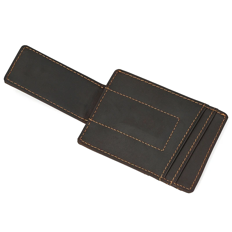 Luufan Genuine Leather Card Holder Purse Real Leather Hasp Card Case Clutch Wallets Slots For Men Women Mini Slim Short Purse