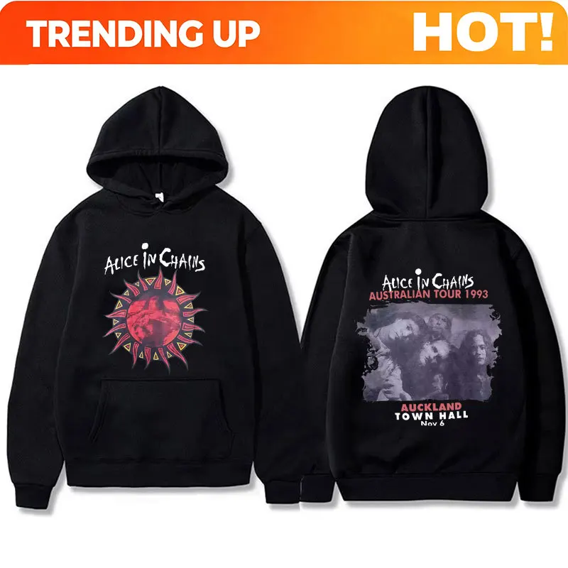 Customization Rock Band Alice In Chains Tour 1993 Hoodie Men Women Casual Fleece Cotton Tracksuit Men's Gothic Punk Oversized Pu