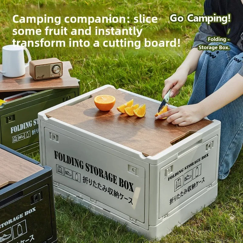 Car Mounted Camping Storage Box Side Opening Foldable Thickened Organizer Clothes Toys Camping Packing Box Storage Box