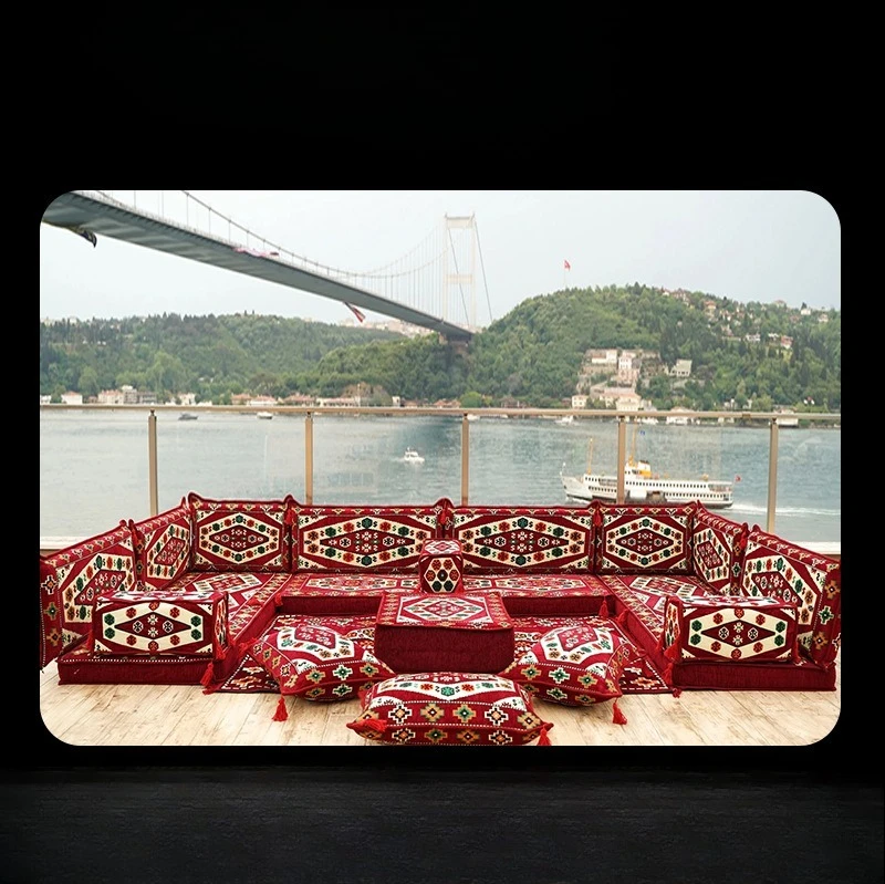 Maroon combination sofa seat patio terrace sofa
